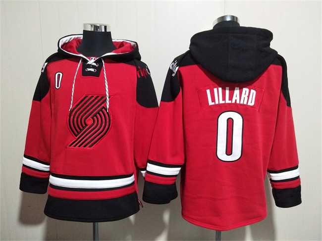 Men's Portland Trail Blazers #0 Damian Lillard Red Lace-Up Pullover Hoodie,We sell and wholesale Men's Portland Trail Blazers #0 Damian Lillard Red Lace-Up Pullover Hoodie on line form chian!